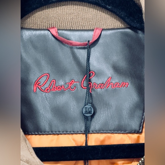 ROBERT GRAHAM Men’s Faux Suede Cargo Jacket with Quilted Orange Interior… - Picture 8 of 14